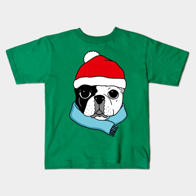 CHRISTMAS FRENCH BULLDOG 2 Kids T-Shirt by miskel